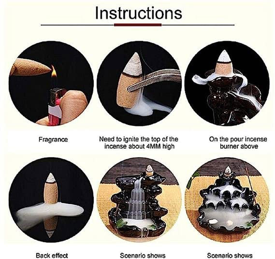 Crafts for You Backflow Fountain Cones Agarbattis (mutlicolor) (50 Sticks) - Swastik Creation